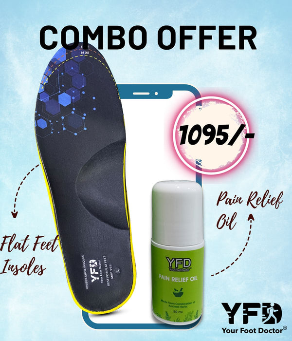 Combo offer Orthopedic Unisex Flat Feet Shoe Insole With Ayurvedic Pain Relief Oil - 50 ML