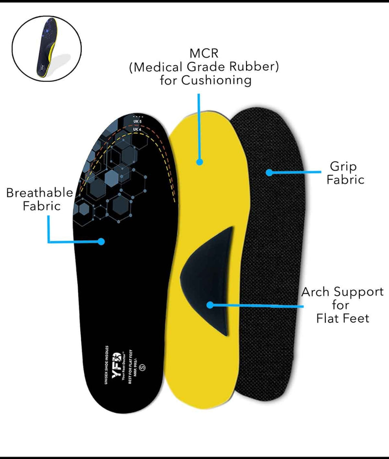 Combo offer Ortho Flat Feet brown back Strap Sandal & Unisex Flat Feet Shoe Insole With Medial Arch Support
