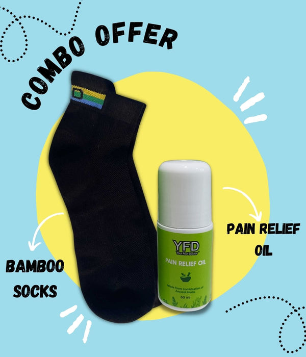 Combo offer Ayurvedic Pain Relief Oil with Unisex Bamboo Socks