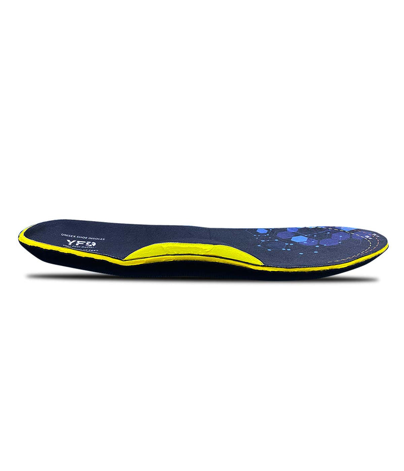 Orthopedic Unisex Flat Feet Shoe Insole With Medial Arch Support" - A close-up image of a shoe insole designed for individuals with flat feet. The insole features a medial arch support to provide additional support and comfort to the foot. The insole is unisex and designed for orthopedic use.